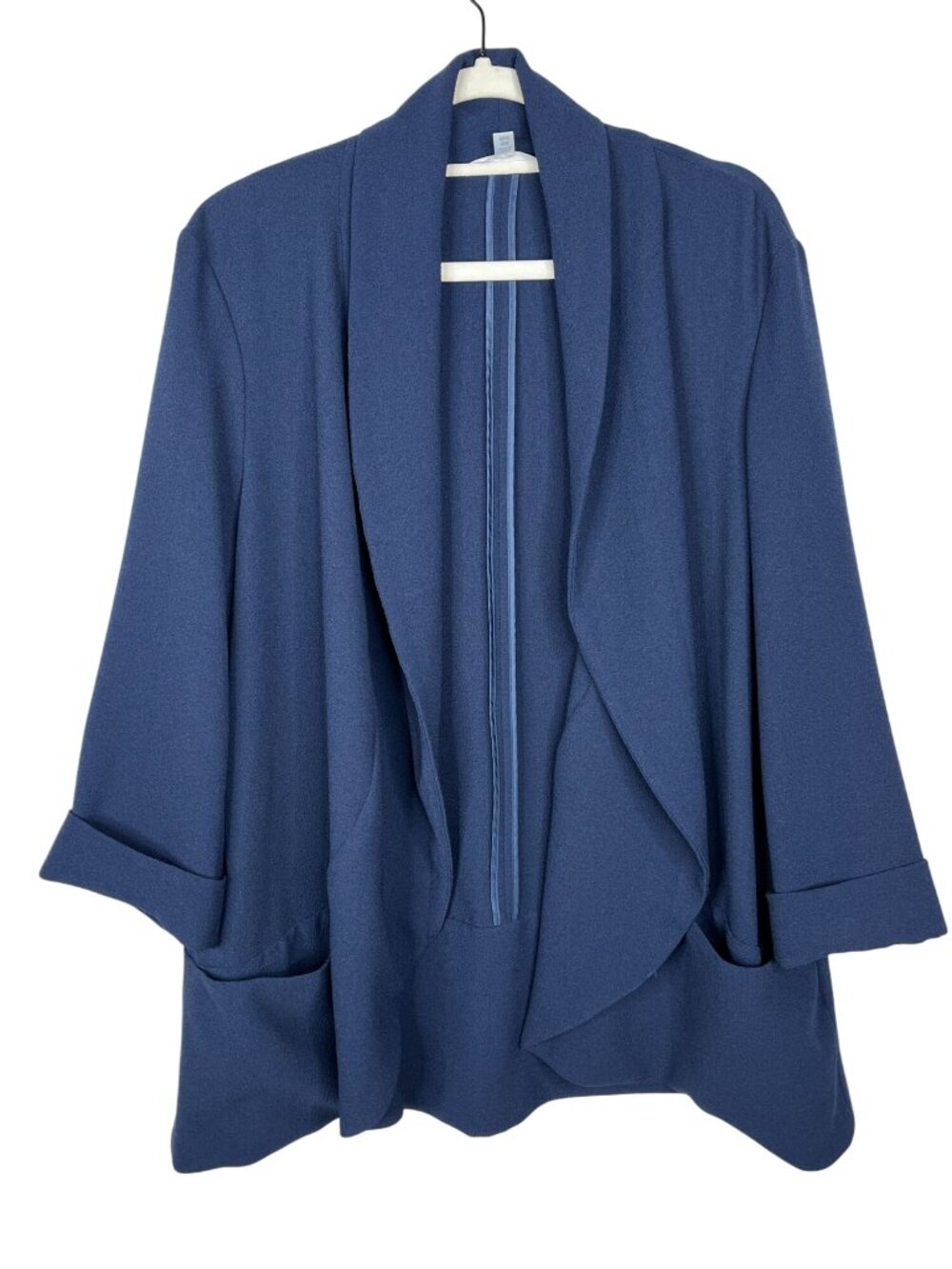 Time and Tru Womens Plus Size 2X Blue Open Front Cardigan Lightweight Layer